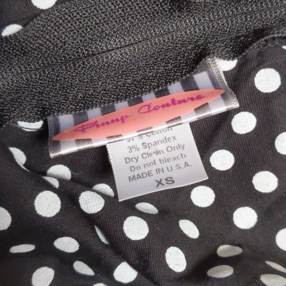Pinup Couture Rita Halter Swing Dress (Black Polka Dot) XS - Picture 5 of 10